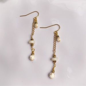 23. White Dyed Turquoise Dangle Earrings